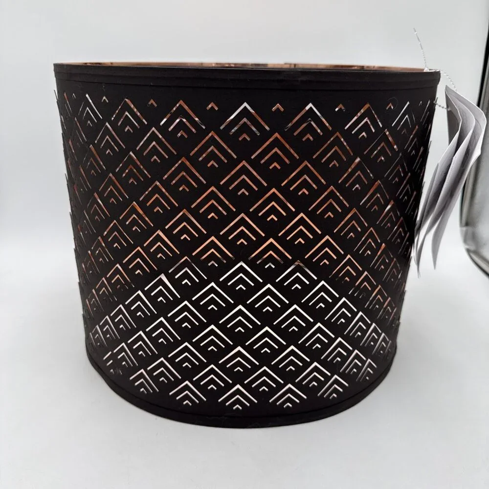 Ikea NYMO 12” Lamp Shade Perforated Black Brass New 303.408.28
